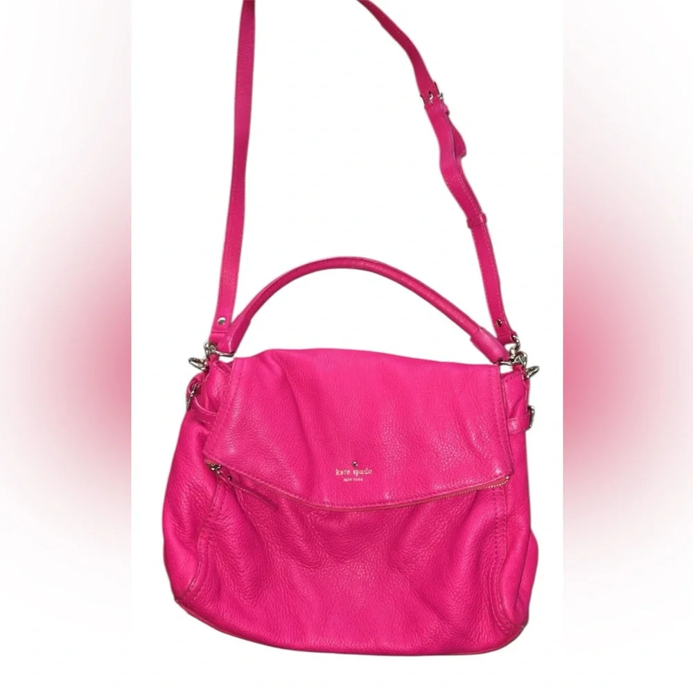 Rare Kate Spade Cobble Hill Minka handbag in a vibrant hot pink/fuchsia color